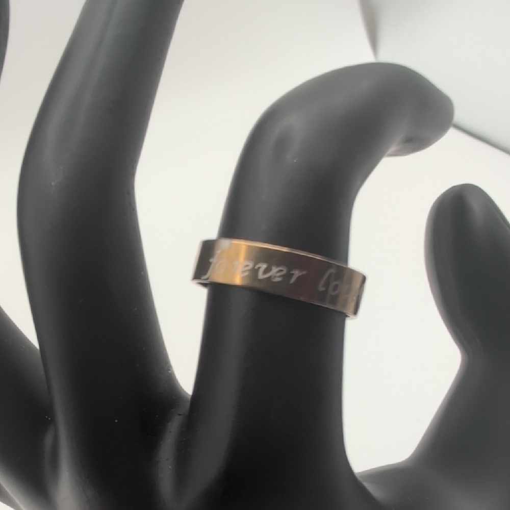 NWOT | "Forever Love" Gold Toned Band Ring Stainless Steel